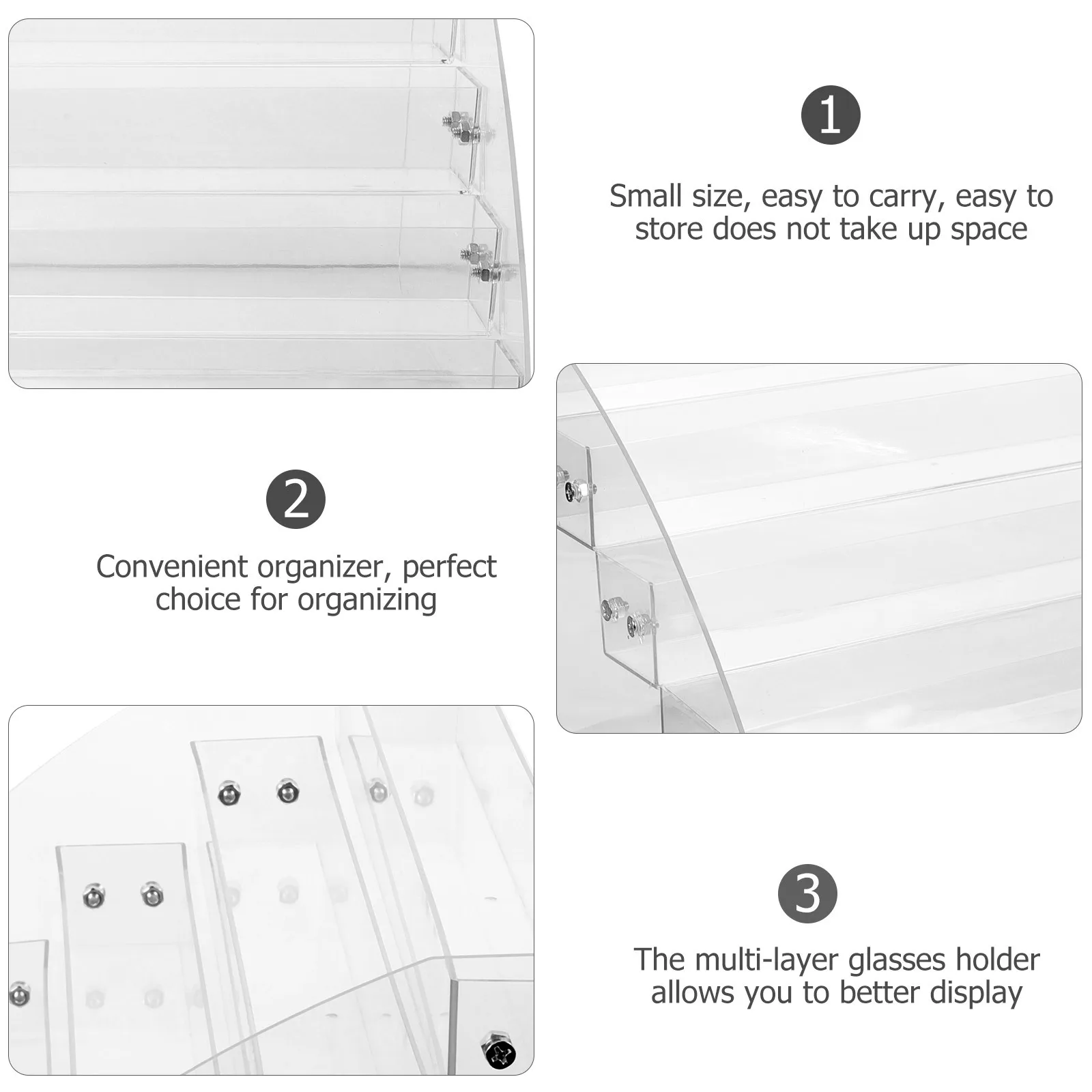 

Glasses Display Stand 5-Layer Sunglasses Holder Rack Clear Plastic Organizer For Home Store Desktop Display Stands