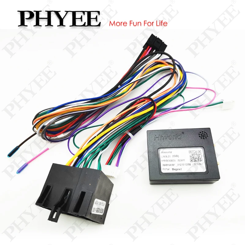 CAN Bus Decoder, 16 Pin to ISO Radio Harness Adapter, Car Android Wiring Cable for Renault Megane 2 Clio 3 Trafic Mk2 Kangoo