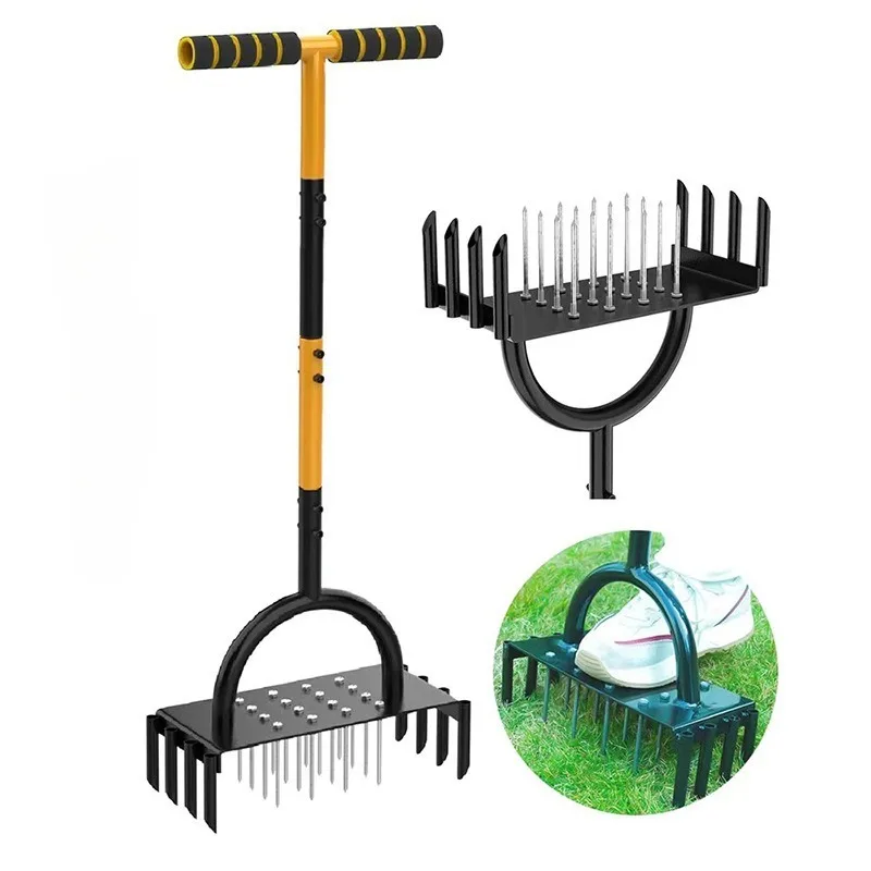 

Carbon Steel Garden Meadow Dibbers Lawn Soil Loosening Device Long Handle Portable Multifunctional Dibbers Garden Hand Tools