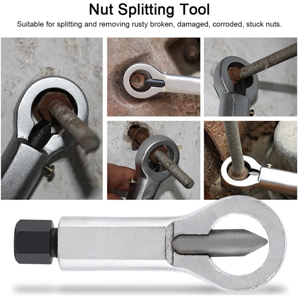 9-27mm Nut Splitter Tool Set Heavy Duty Metal Nut Splitter Tool Accessories for Workers DIY Families