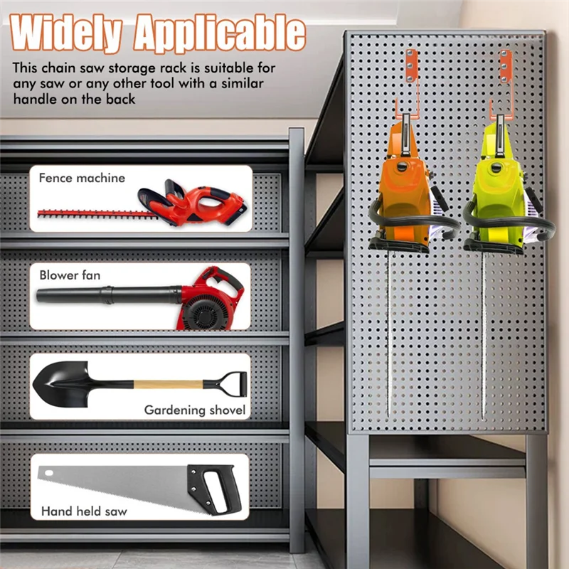 

A93Z 2PCS Chainsaw Hanger Wall Mount Metal Heavy Duty Garage Organization Garage Storage Chainsaw Organizer