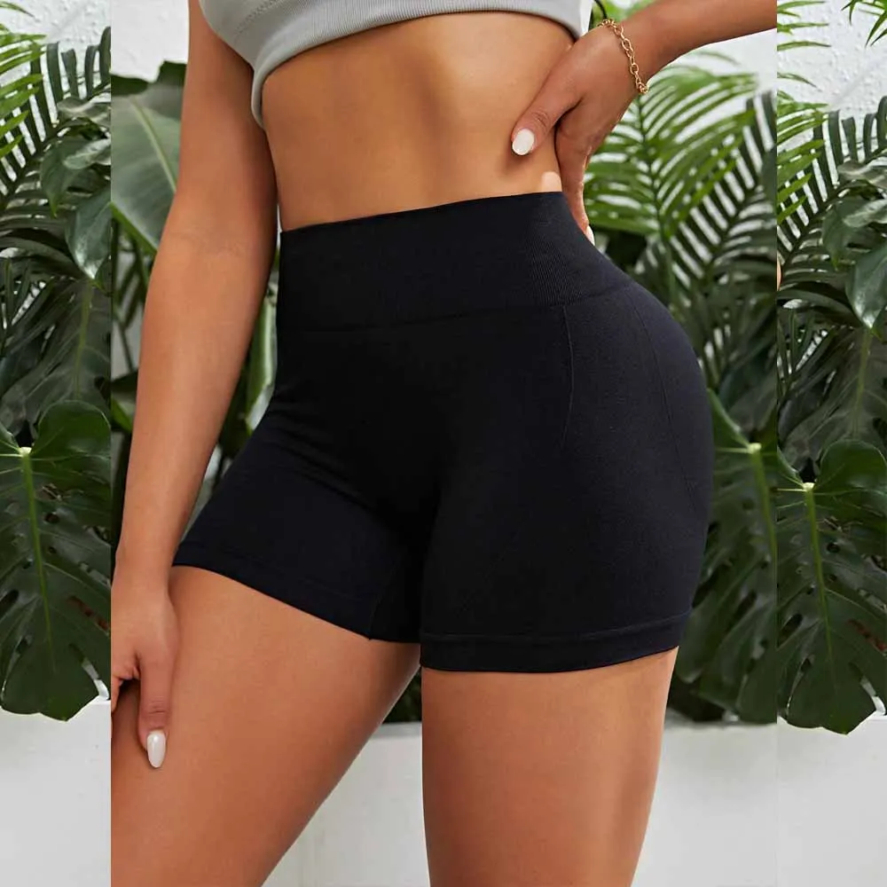 Short de motard taille haute pour femme, leggings push up athlétiques, basiques d'entraînement, gym, yoga