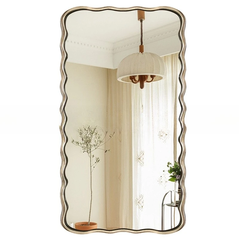 

Full body wave shaped mirror, European style cloakroom wall mounted dressing mirror, American style floor mirror