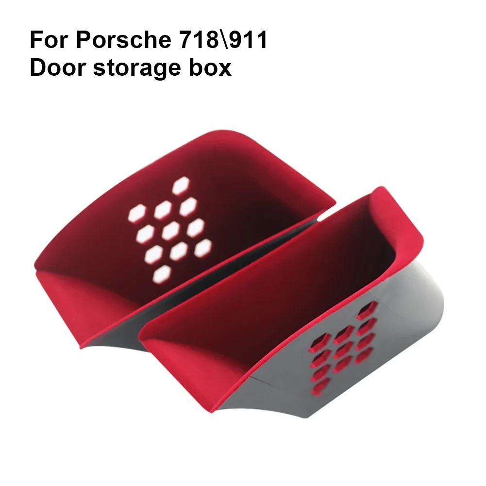 For Porsche 718 911 Boxster Cayman 2Pcs Car Door Armrest Storage Box Organizer Car Interior Armrest Storage Case Car Accessories