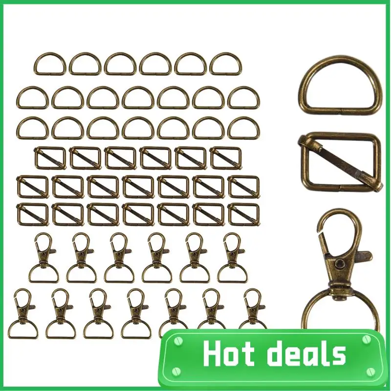 

56Pcs Keychain Hooks With D Rings Set Purse Hardware For Bag Making Lanyard Snap Hooks Swivel Clasps With Slide Buckle