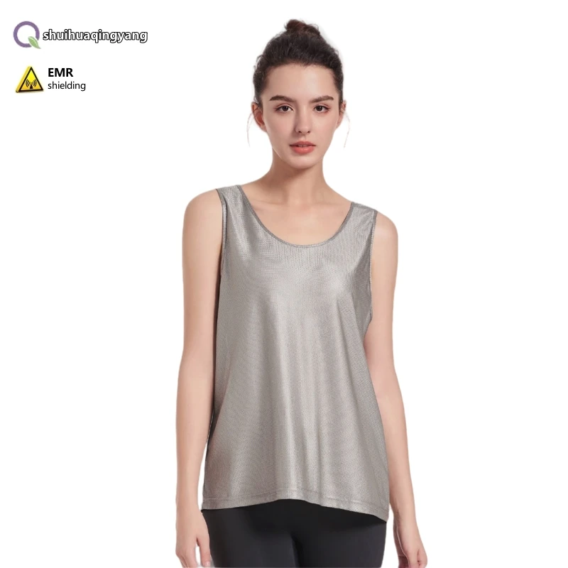 Electromagnetic radiation protection 3D mesh silver fiber adult Unisex clothing Office equipment EMF shielding undershirt