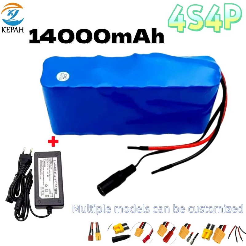 

Lithium Battery 4S4P 14.8V 14Ah 18650 BMS 10A Integrated, Night Fishing Lights, Speakers, Radios, 14V Battery