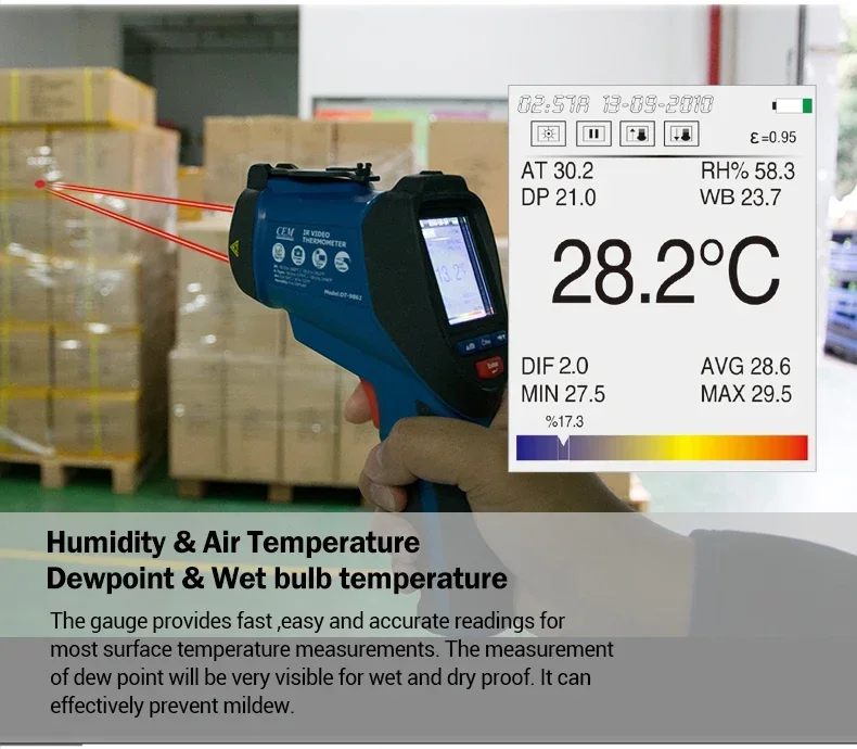 DT-9862S Professional InfraRed Video Thermometers With TFT Color LCD Display & Camera Function