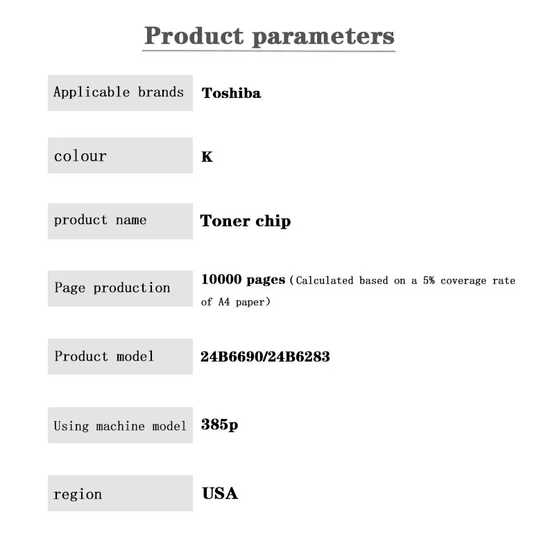 24B6690 24B6283 10K 60K  WW  Toner Chip Drum chip Toner Cartridge Chip  for  Toshiba E-Studio 385p