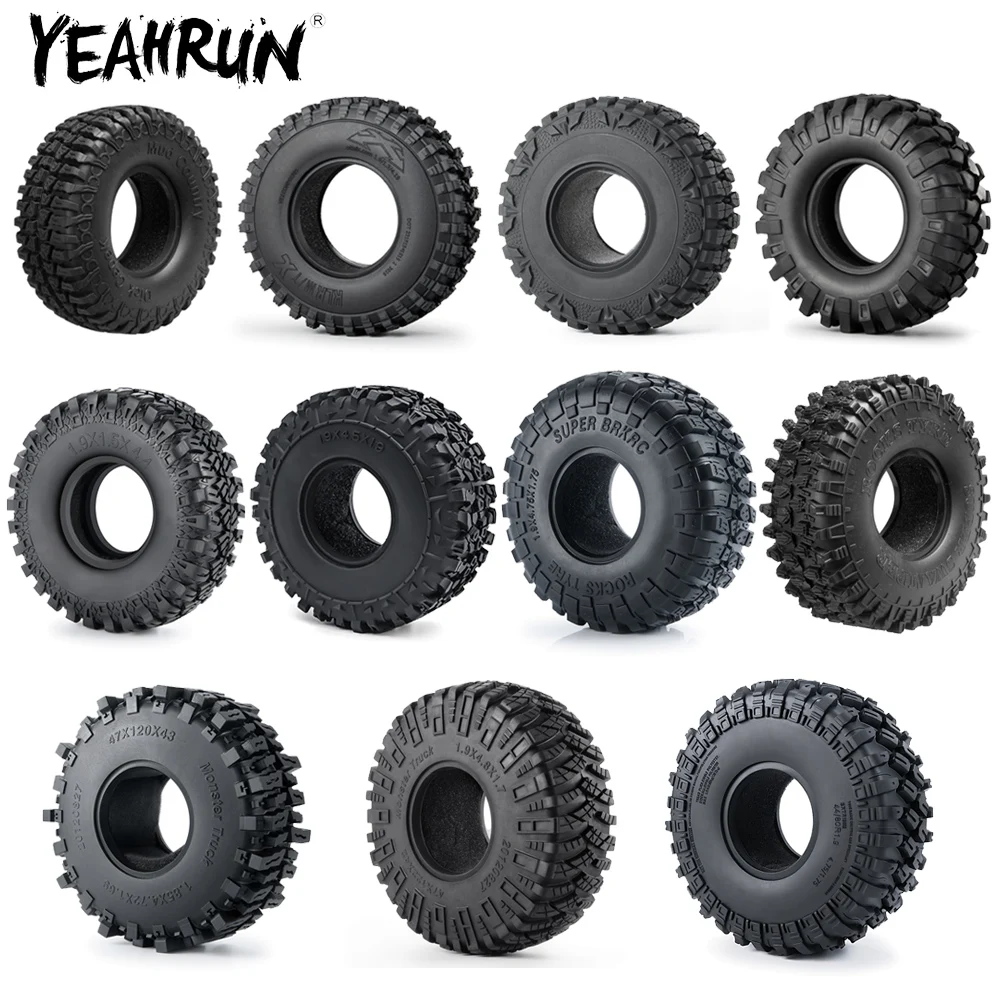 YEAHRUN 1,9 Zoll Gummi Beadlock Radreifen 100/106/108/114/120/122/123 mm Reifen für Axial SCX10 TRX-4 1/10 RC Car Upgrade-Teile