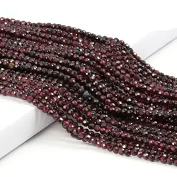 Natural Stone Beads Small Section Bead Garnet 2 3 mm Loose beads for Jewelry Making DIY Bracelet Necklace