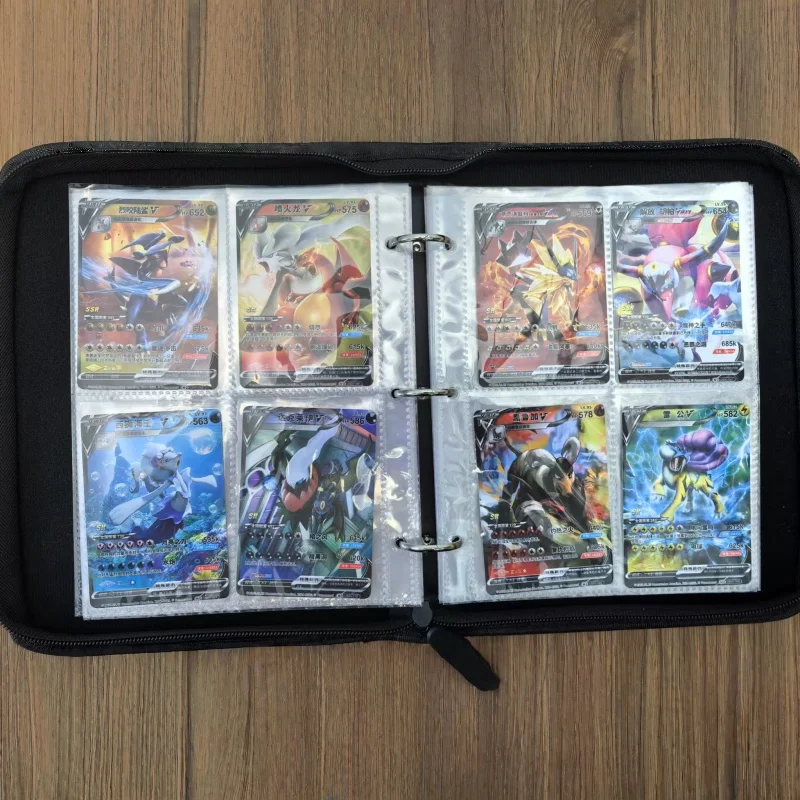 En Stock carpeta de tarjetas PTCG, almacenamiento de bolsillo 360, diseño de bola de Poké, álbum de 9 bolsillos para tarjetas comerciales, soporte de colección de juegos