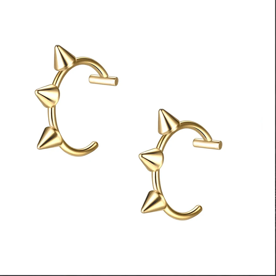 2PCS Trendy 10mm Edelstahl Punk Clip auf Gefälschte Piercing Nase Wrap Lippen Ringe Unisex Nase Ring Frauen männer Tusk Körper Schmuck