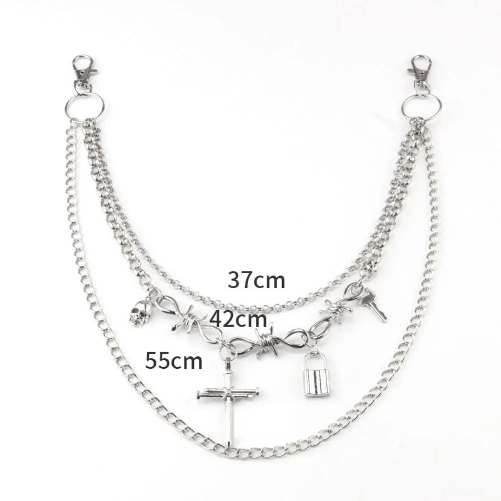 الموضة القوطية الخصر سلسلة الهيب هوب سبائك معدنية شرابة قلادة بانت سلسلة Harajuku Y2K الجينز سلسلة للنساء رجل #6