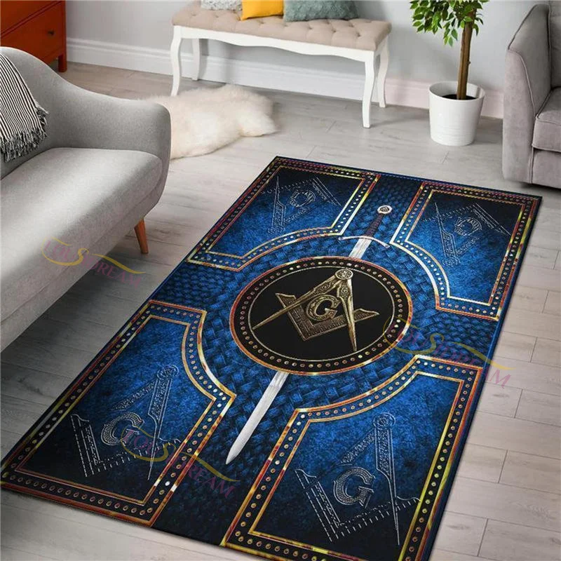 Masonic Carpet Freemason Illuminati Ring Rug Large Carpet All Seeing Eye Rugs Carpets for Living Room Carpets Fitness Pet Mat