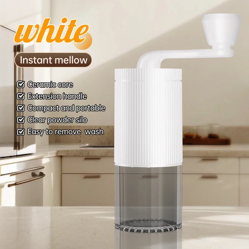 Hand cranked coffee grinder, portable grinder, office outdoor adjustable thickness multifunctional bean grinder