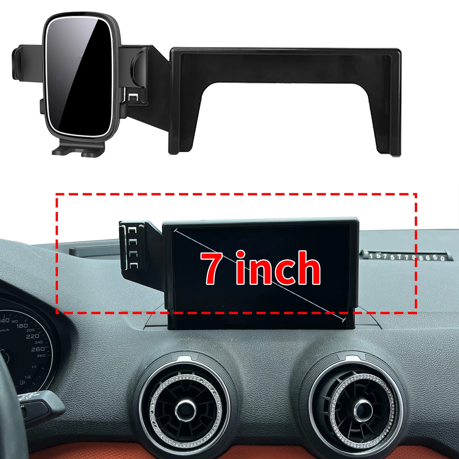 

fit for Audi Q2 7inch ​​Custom Fit Phone Holder Mount Dashboard Screen Base No Drill Car​​ accessoires