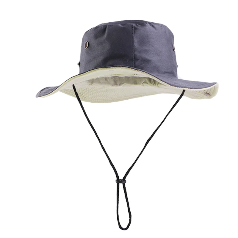 New Fashion Summer Outdoor Sports Cap Cotton Boonie Hunting Fishing Hiking Safari Bucket Sun Hat Soft With Adjustable Strap