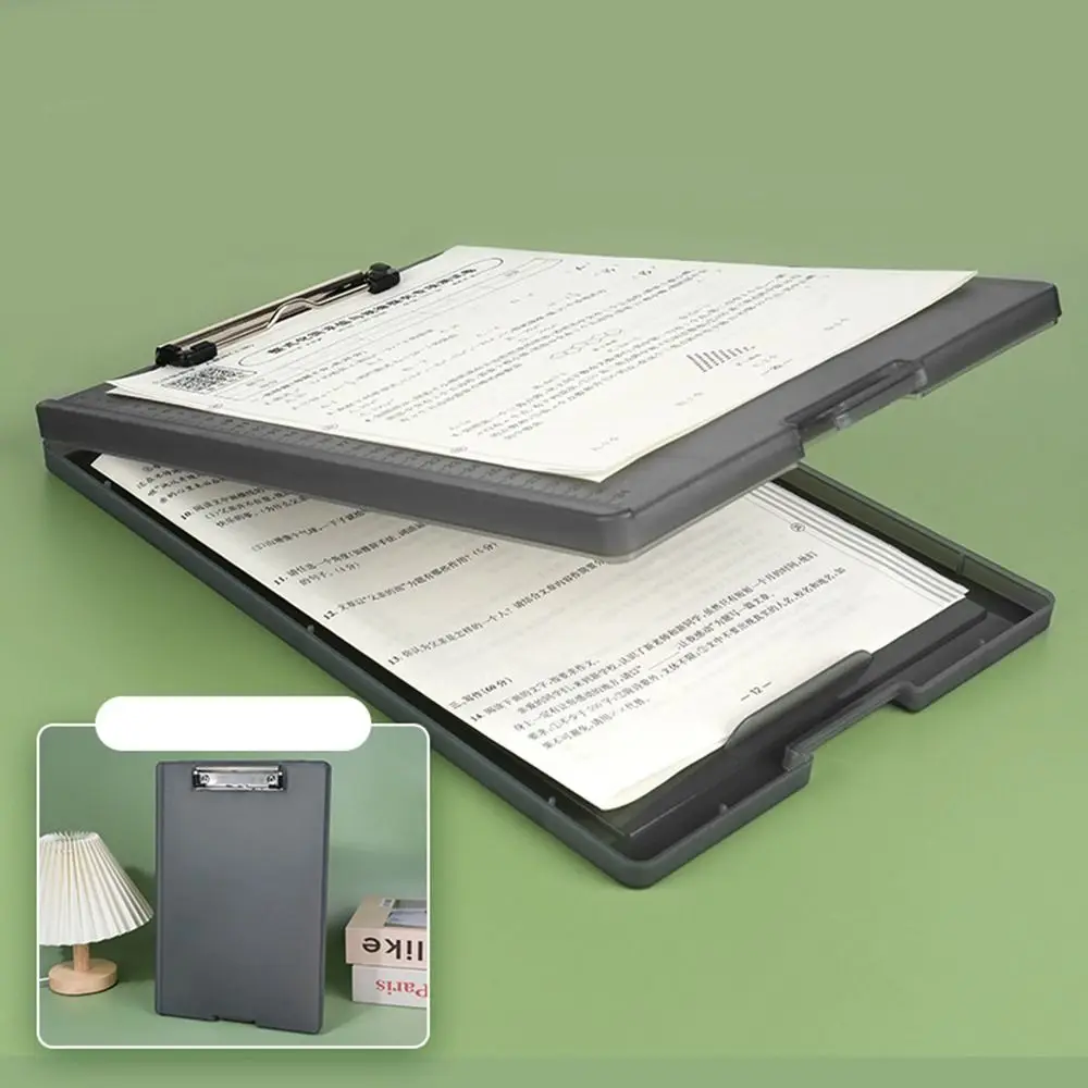 6 Color Large Capacity A4 File Clipboard Box Case File Storage Plastic Memo Clip Board Waterproof File Organizer Office Supplies