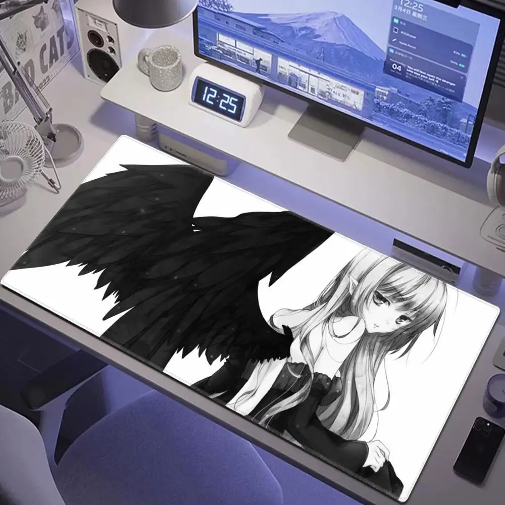 

Черный ангел красота Коврик для мыши Коврик для мыши Настольный коврик для мыши Симпатичный HD Настольный коврик Расширенные коврики для игровой клавиатуры Большой коврик для геймерской мыши XXL