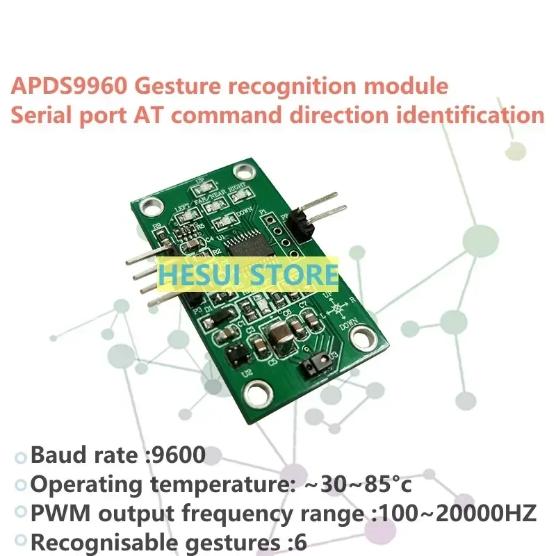 Gesture recognition module APDS9960 non-contact PWM output serial port AT command direction recognition