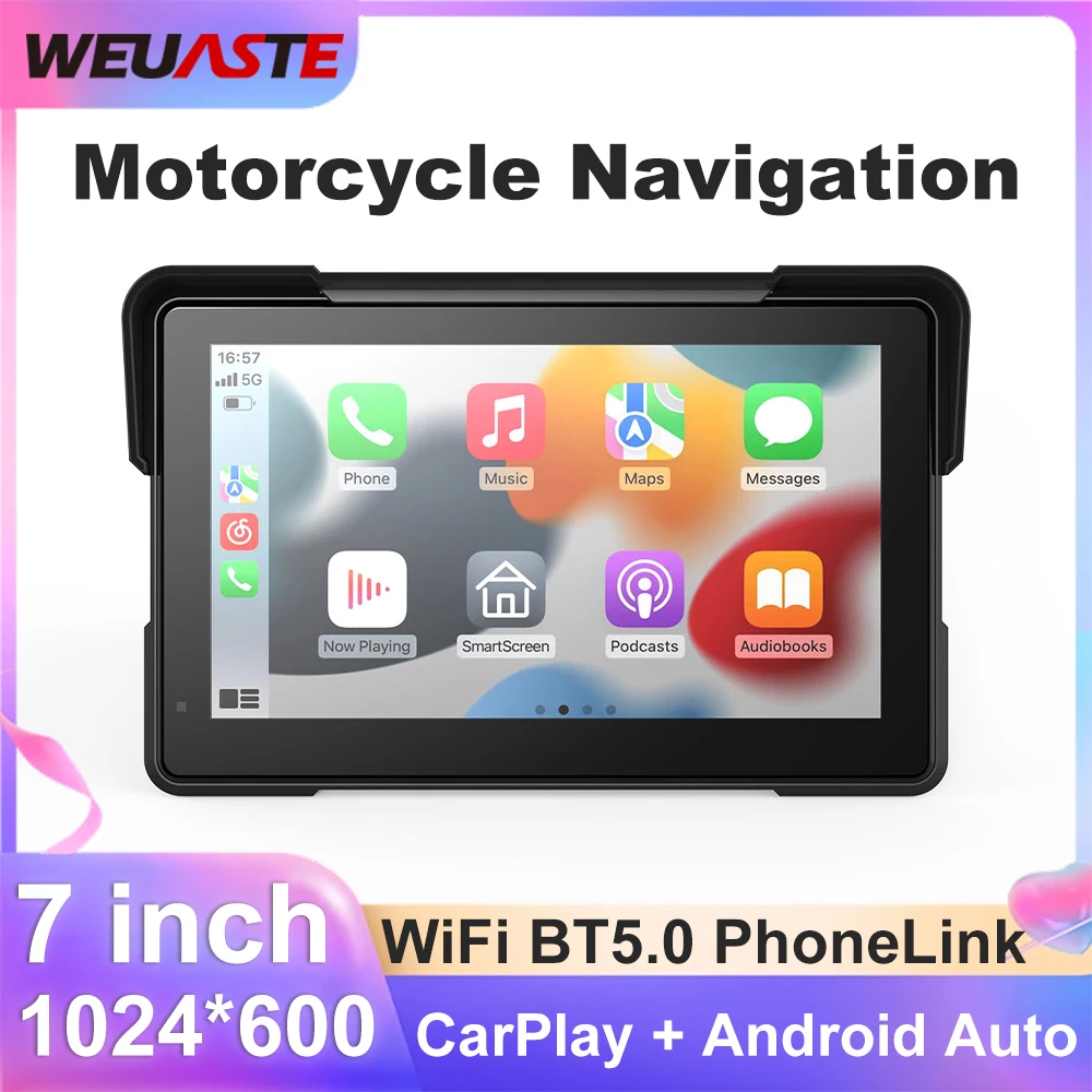 

7.0 Inch Motorcycle Navigation Recorder Display Tire Pressure Wireless CarPlay GPS Para Moto Android auto IPX7 Accesorios Moto