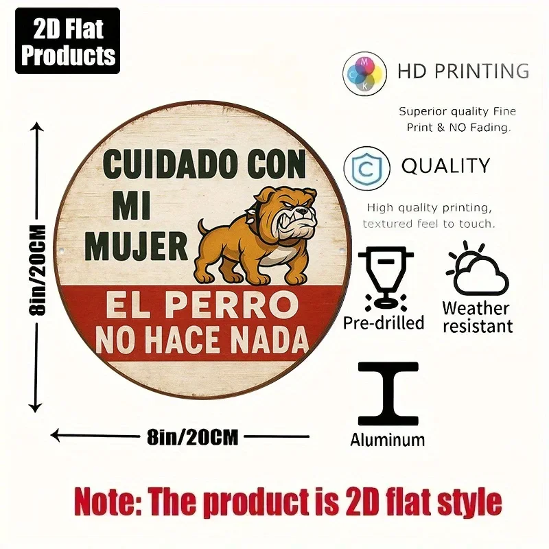 1pc 8x8 Inch Spanish Warning Sign - 