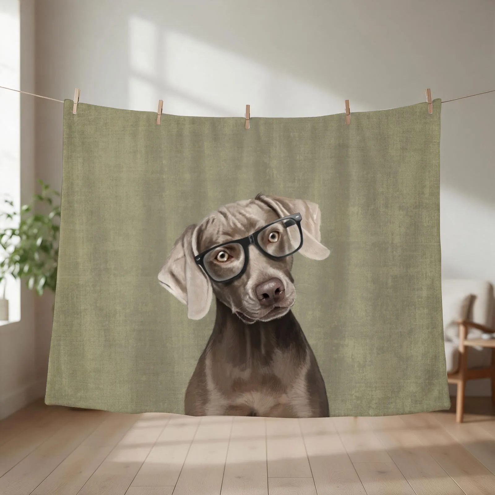 Mr Weimaraner Throw Blanket couch cozy soft plush fuzzy picnic outdoor blanket