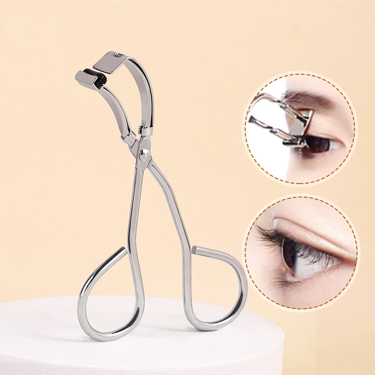 1PC portable eyelash curler, stainless steel wide-angle eyelash curler, used for eyelash curling and extension