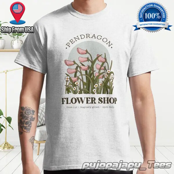 Pendragon Flower Shop Howl's Movie American Funny Logo Man's T-Shirt Size S-5XL