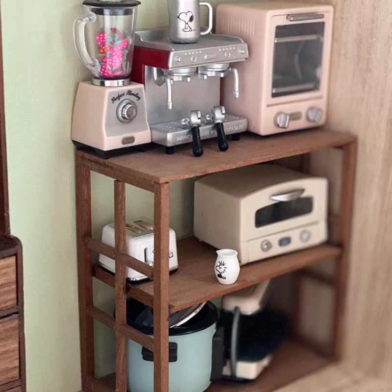 【Sugar strip】12 minutes with shelf bjd doll house solid wood shelf 6 points can be used OB11 photo props