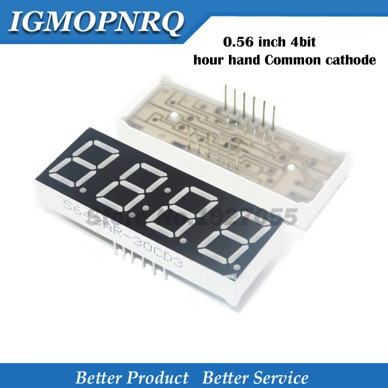 5pcs Common Cathode  4 bit (CLOCK) Digital Tube 0.56 inch Red LED With Clock Digit 7 Segment 