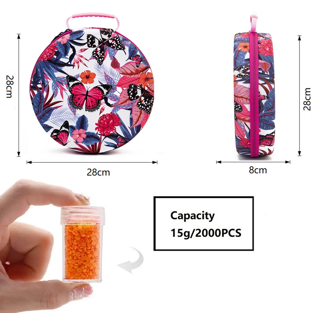 Diamentowe pudełka do przechowywania z motylem z paciorkami i zestaw do przechowywania z akcesoriami do mozaiki torba pojemnik zestaw upominkowy