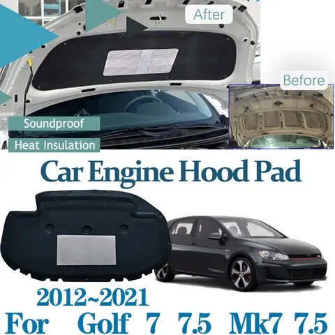 폭스바겐 VW 골프 7 Mk7 7.5 골프 7 2012 ~ 2021 2015 자동차 후드 패드, 방음 코튼 내화 매트, 자동차 액세서리 폭스바겐 VW 골프 7 Mk7 7.5 골프 7 2012 ~ 2021 2015 자동차 후드 패드, 방음 코튼 내화 매트, 자동차 액세서리