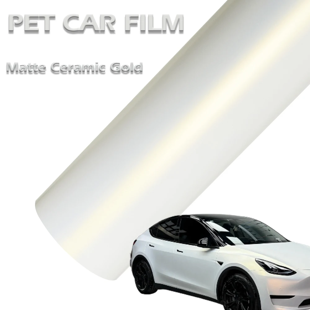 

PET Matte Ceramic Gold Car Vinyl Wrap Film Waterproof Scratch Resistant Sticker PVC Auto Motorcycle Body Modification Decals