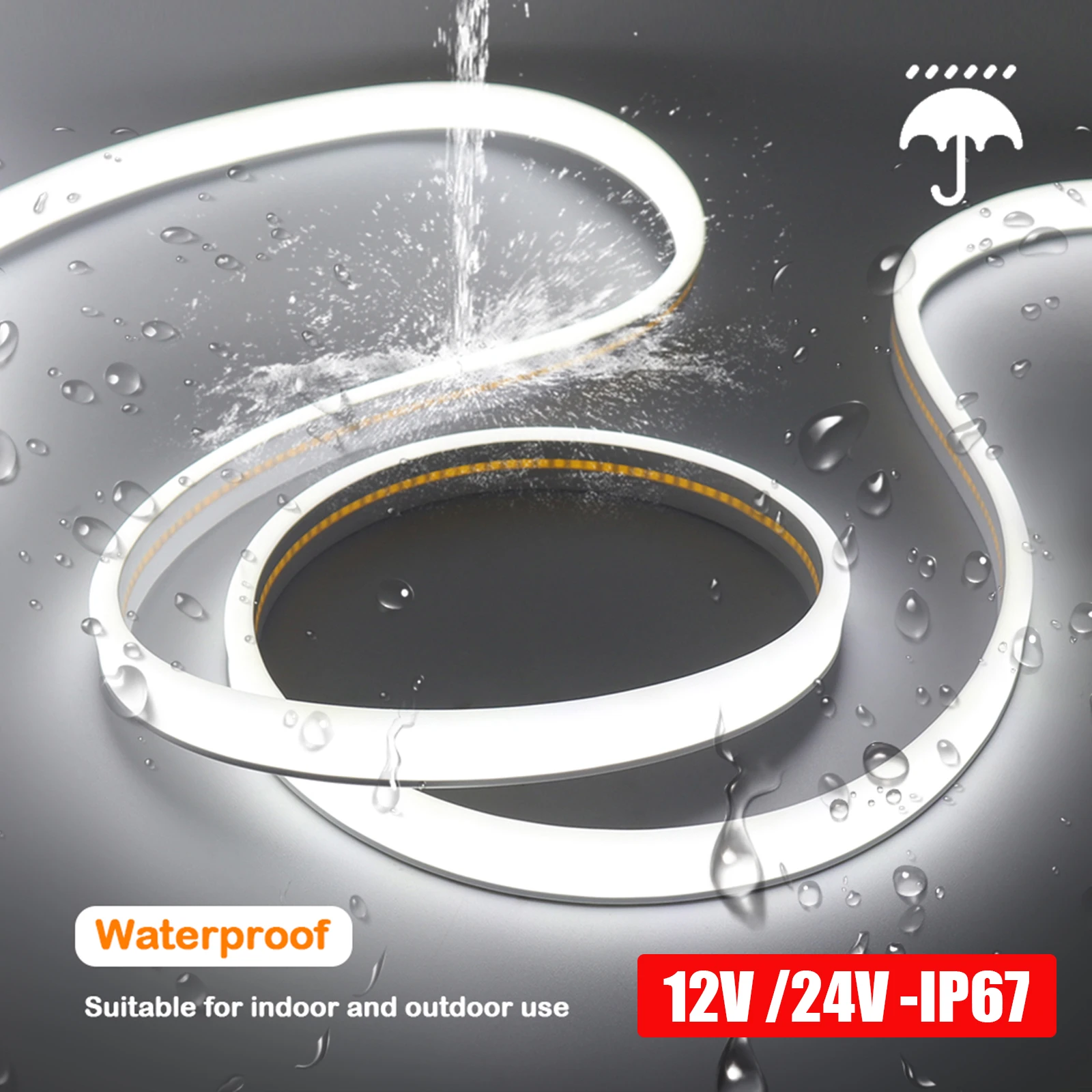 

IP67 Waterproof High Brighter COB Neon Strip 12V 24V 320Leds 3000K 4000K 6000K Home Garden Decor Flexible Ribbon Rope LED Light