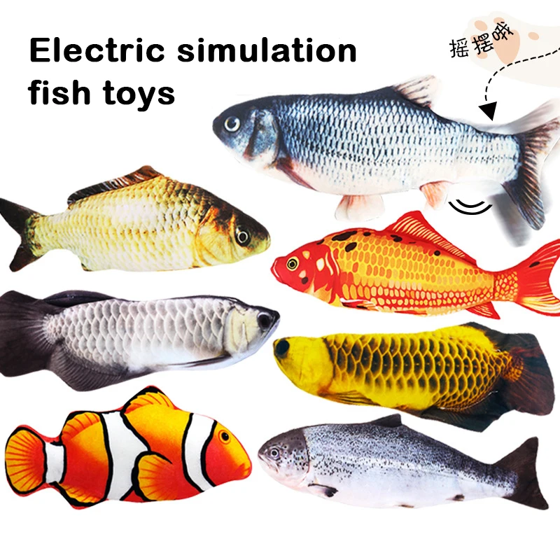 Electric Cute Teasing Cat Toys Simulation Fish Will Jump Usb Rechargeable Jumping Fish Toys Funny Animal Toys Children's Toys