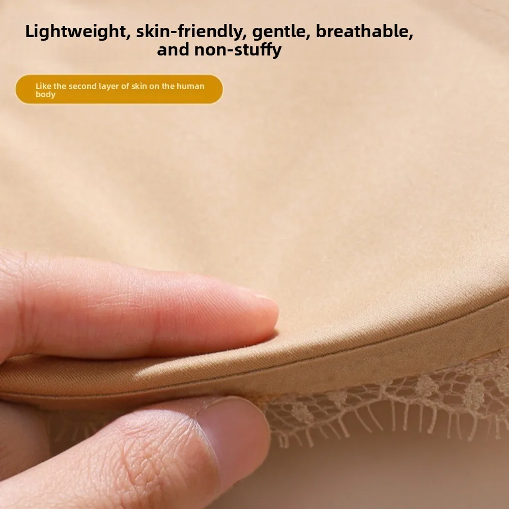 Satin Satin Wireless V Bra V Lace Neck Solid Color Satin Lace Brassiere Comfortable Lingerie Push Up Underwear Summer Spring