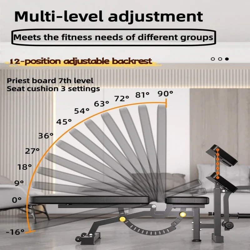 Dumbbell stool multi-functional fitness stool adjustable priest chair bird bench press Integrated Fitness Equipments