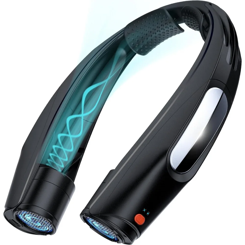 

Portable Neck Fan Hands Free 6000mAh USB Rechargeable 6 Speed Cooling Wearable for Home Office Outdoor Travel Black