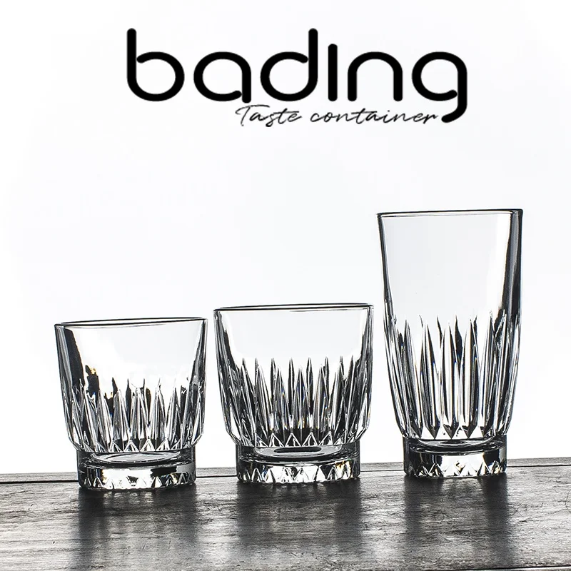Lead-Free Glass Whiskey Cup for Ice Drinks Coffee Table Beverage Serving Cup Retro Style for Whiskey And Other Alcoholic Drinks