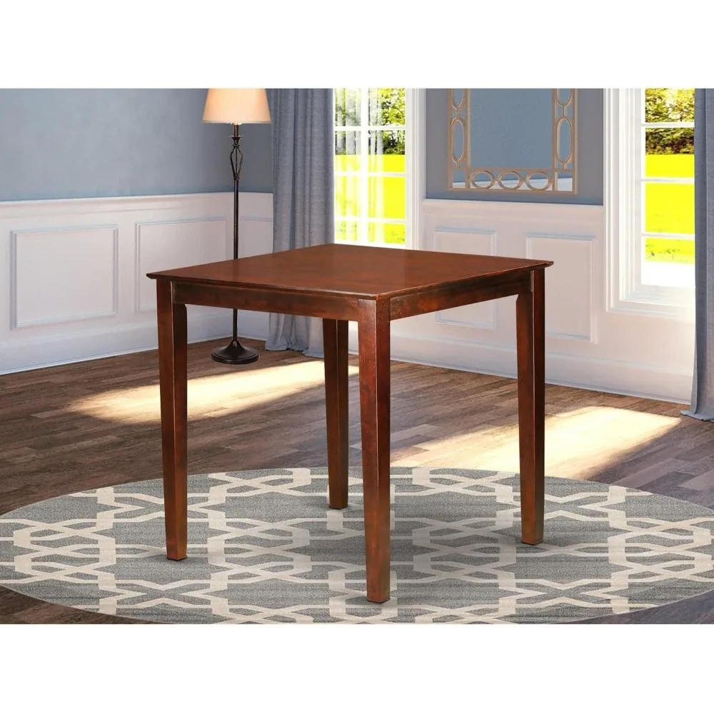 Counter Height Dining Table for Small Spaces, 36x36 Inches, Black and Cherry Finish