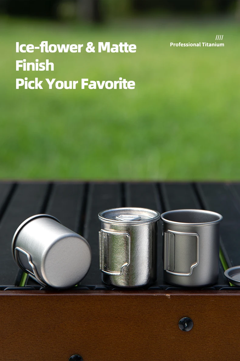 Tiartisan 50ml Reiner Titan Mini-Teetasse Outdoor Camping Taschen-Espressotasse mit Klappgriff Sake-Tasse – Detail 7