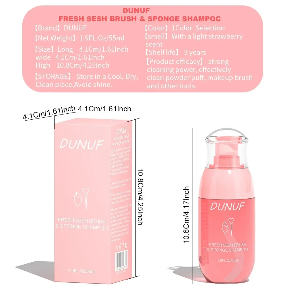 DUNUF-Éponges démaquillantes pour poudre, pinceaux de maquillage, livres liquides, outils cosmétiques, résidus de maquillage, lavage, eau salée, 55ml