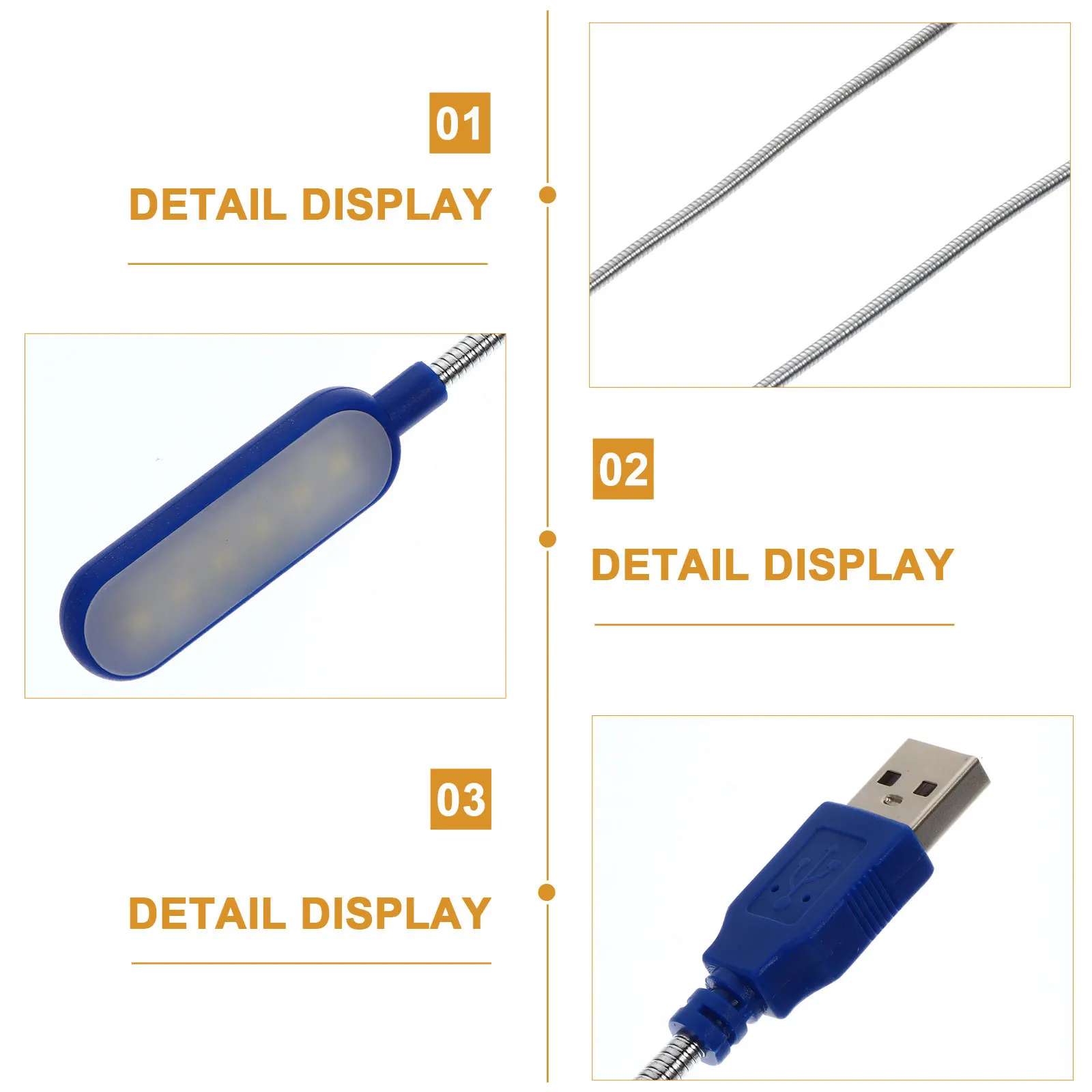 

2Pcs USB Laptop Mini Reading Lamp Portable Creative Adjustable Night Light for Computer Keyboard Monitor Study Office