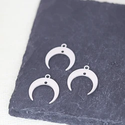 3pcs Trend Crescent Stainless Steel Pendant Charm For Jewelry Making DIY Earrings Connector Moon Necklace Craft Accessories