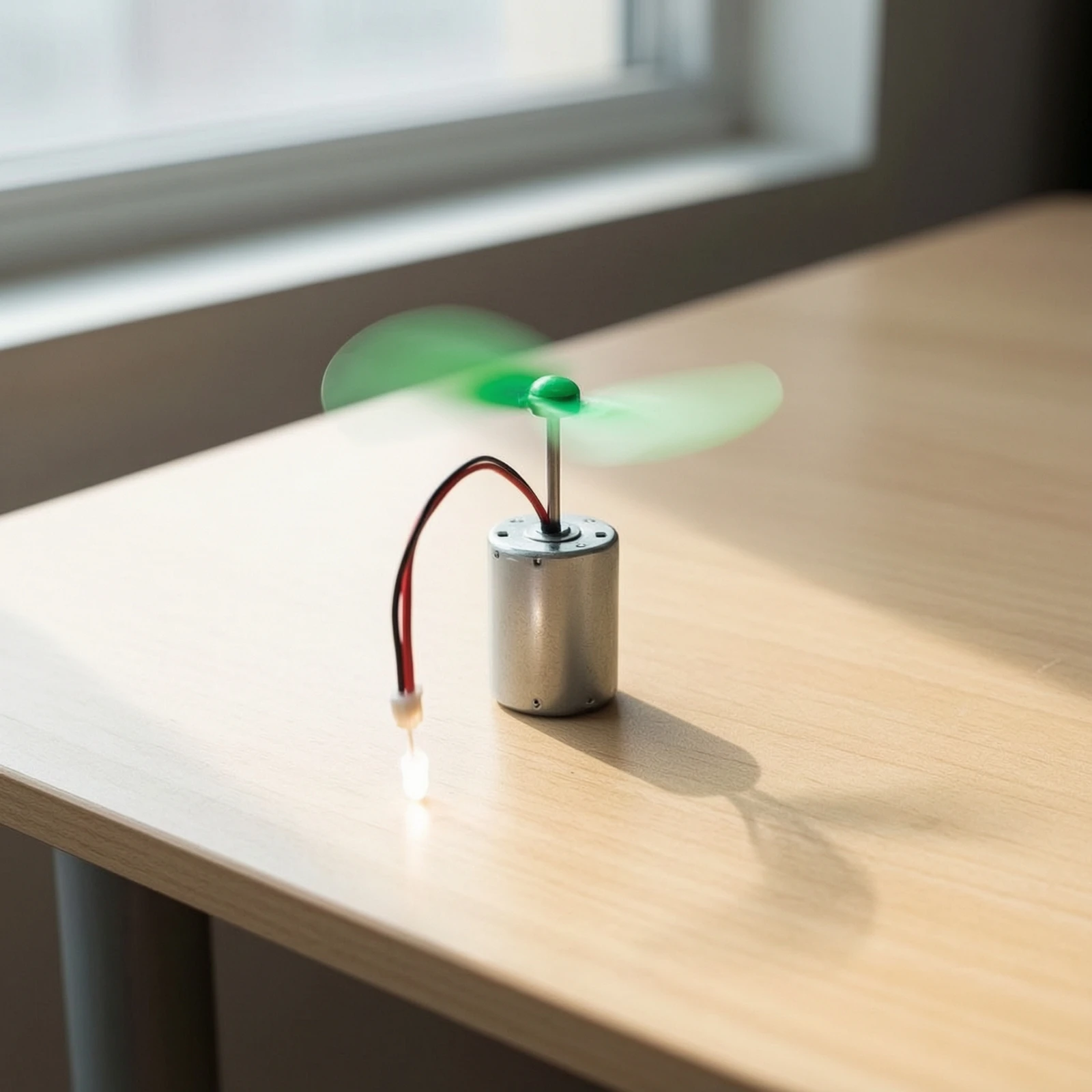 Wind Generator with LED Compact Wind Turbine with Propeller DC Motor Generator STEM Renewable for Students - view 6
