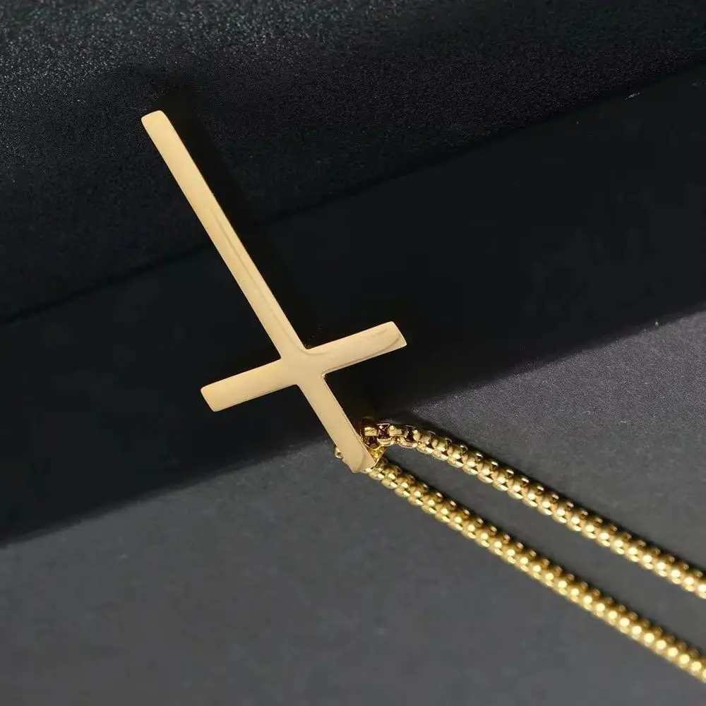 

New 2026 Titanium Steel Jesus Cross Necklace Men Women Bible Verse Spiritual Necklace for Men Jewelry Halloween gifts