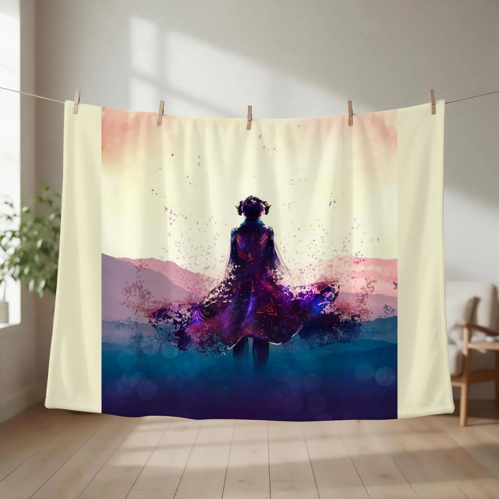 Mollymauk purple dress Throw Blanket couch cozy soft plush fuzzy picnic outdoor blanket