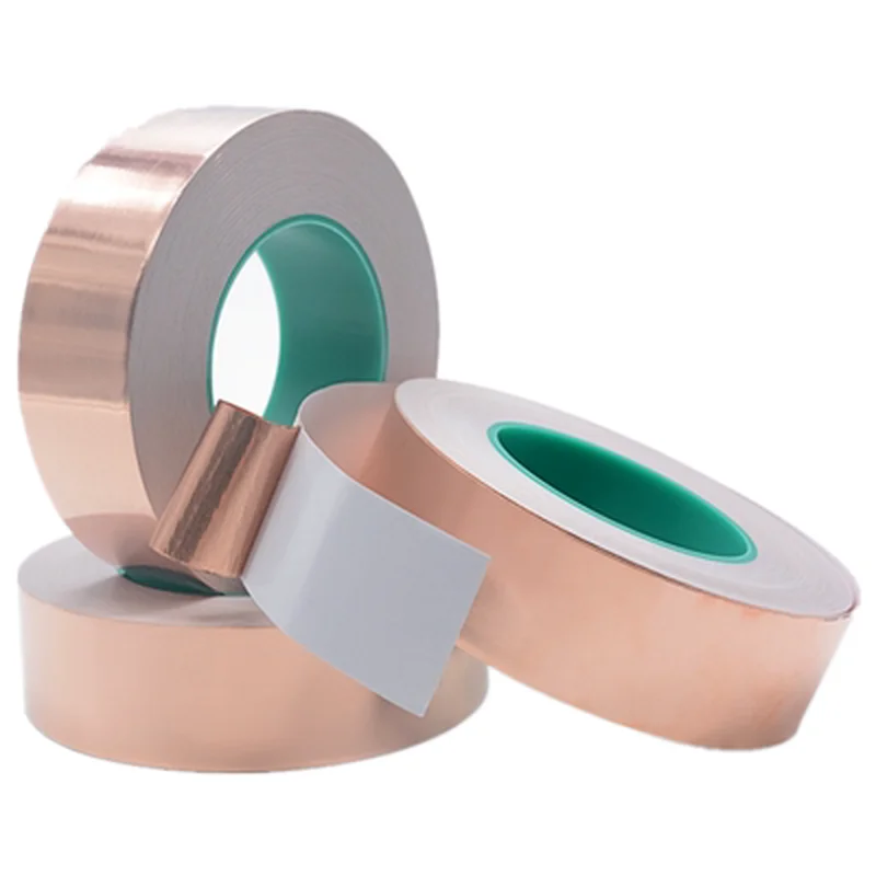 3~50mm *25M Double Sided Conduct Copper Foil Tape Mask Electromagnetic Shielding Double Side Conductive